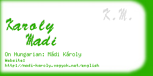 karoly madi business card