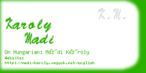 karoly madi business card